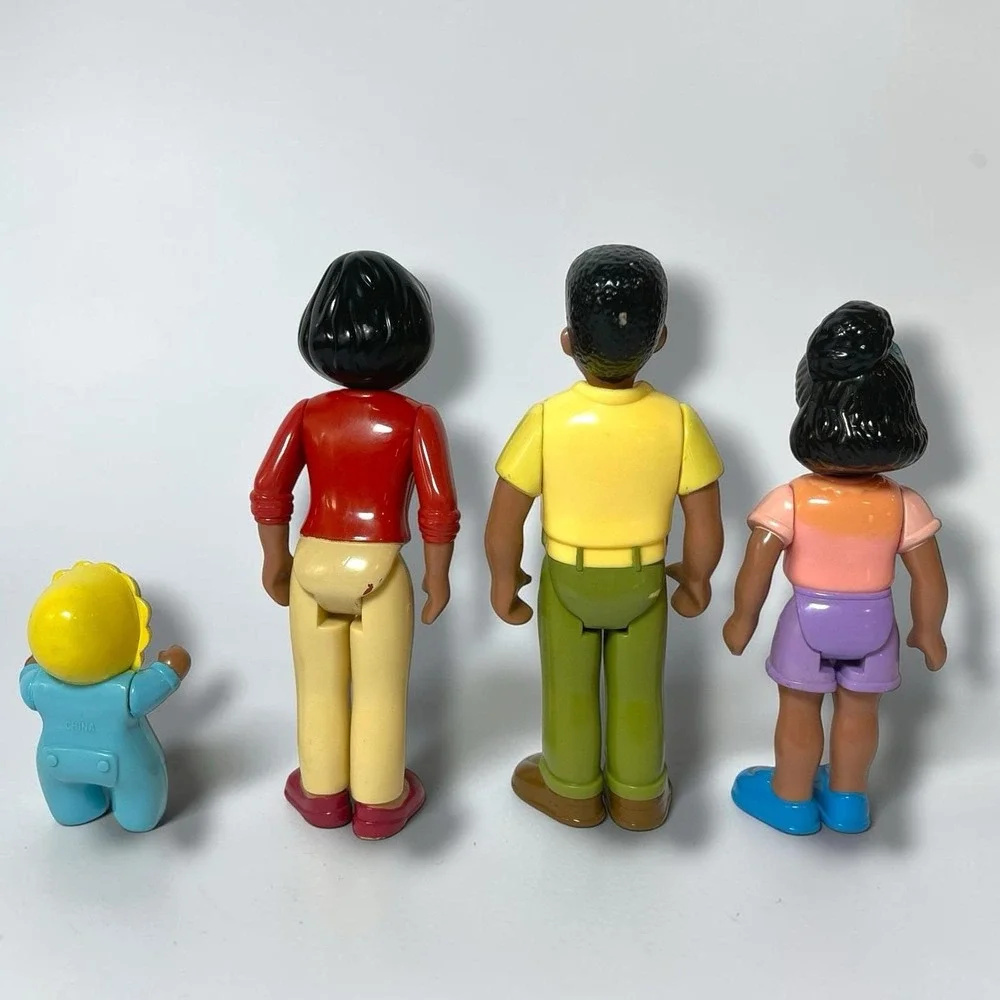 4 Vintage Little Tikes Grand Mansion Dollhouse African American Family Figures